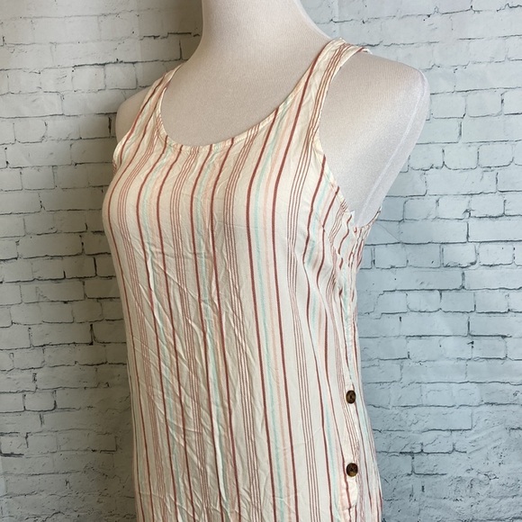 Tavik Gia Cover-Up Midi Dress Multi Stripe Button Detail XS Swim Vacation Boho - Picture 5 of 16